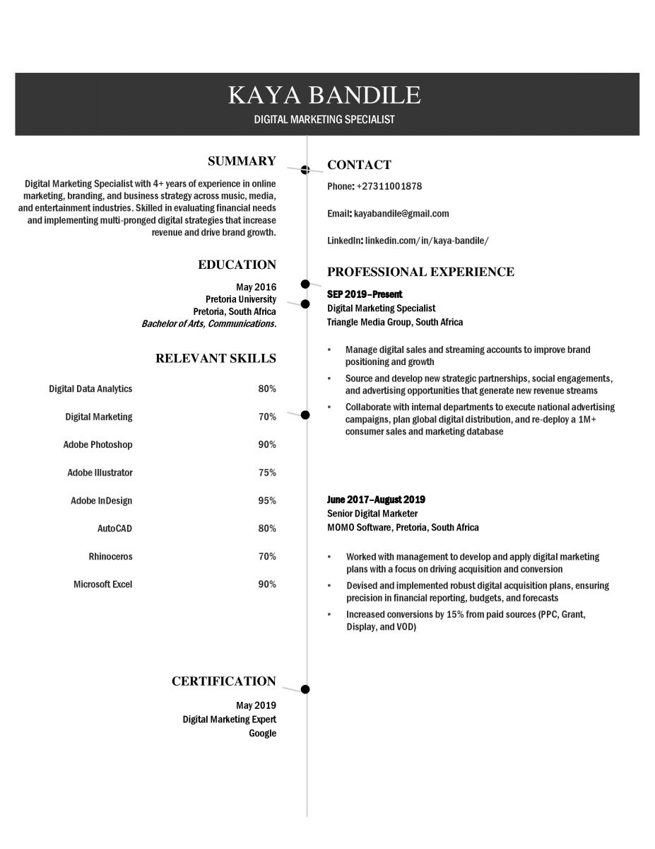 A picture of a creative CV template