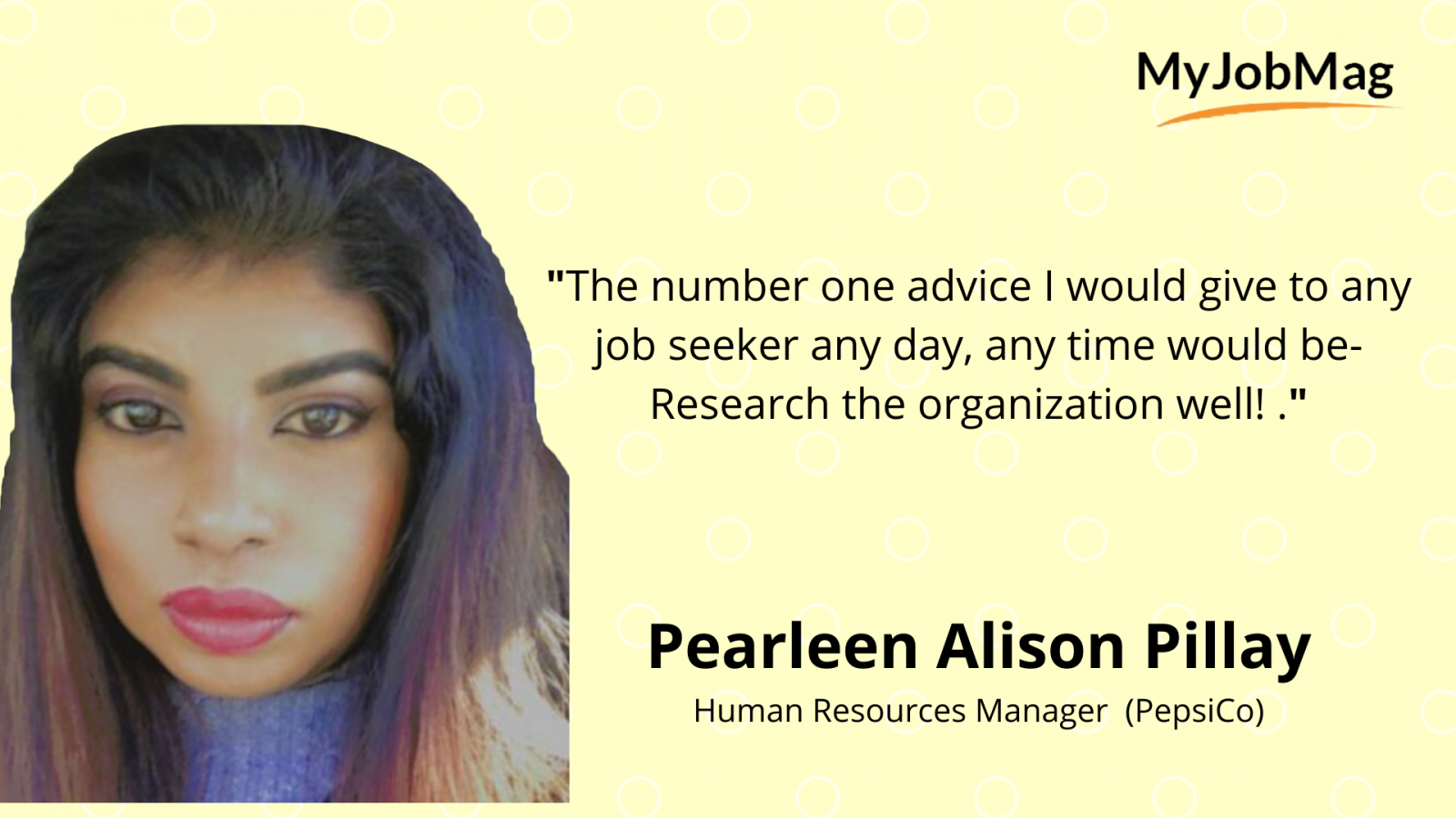 Pearleen Alison Pillay career advice